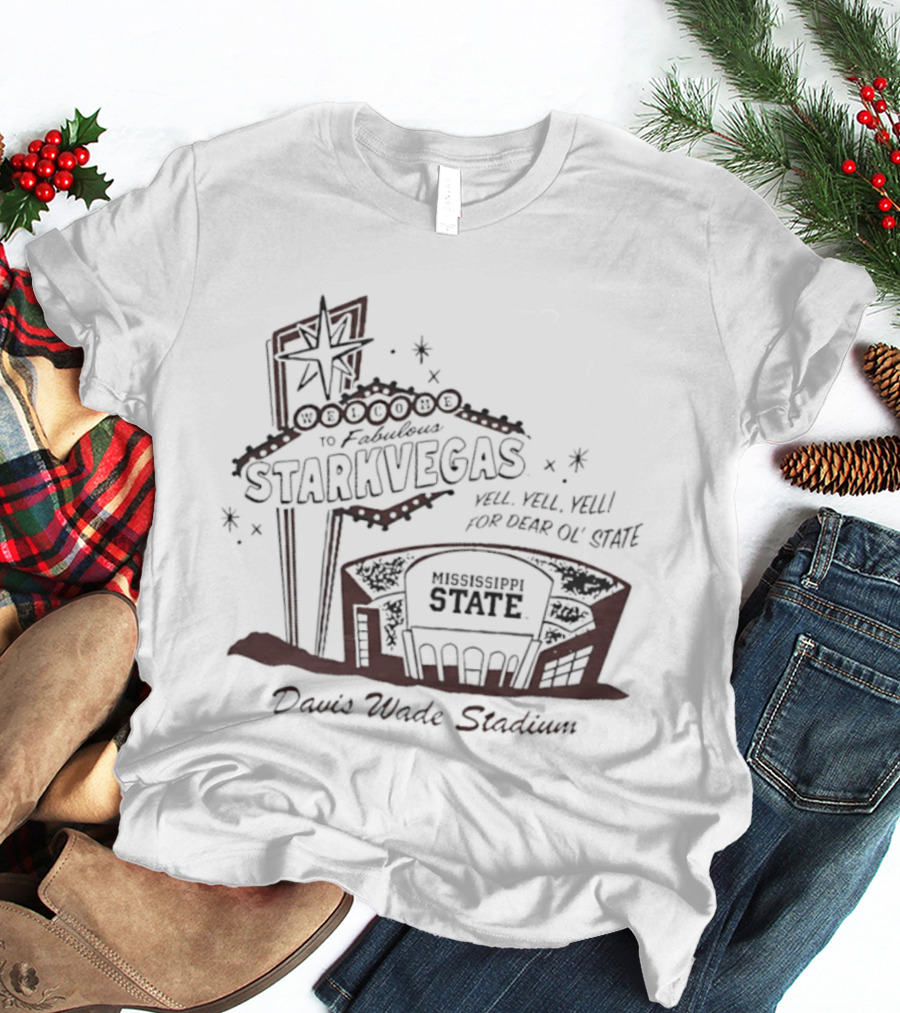 Starkvegas Mississippi State Davis Wade Stadium Football Veni Vidi Vici T-Shirt