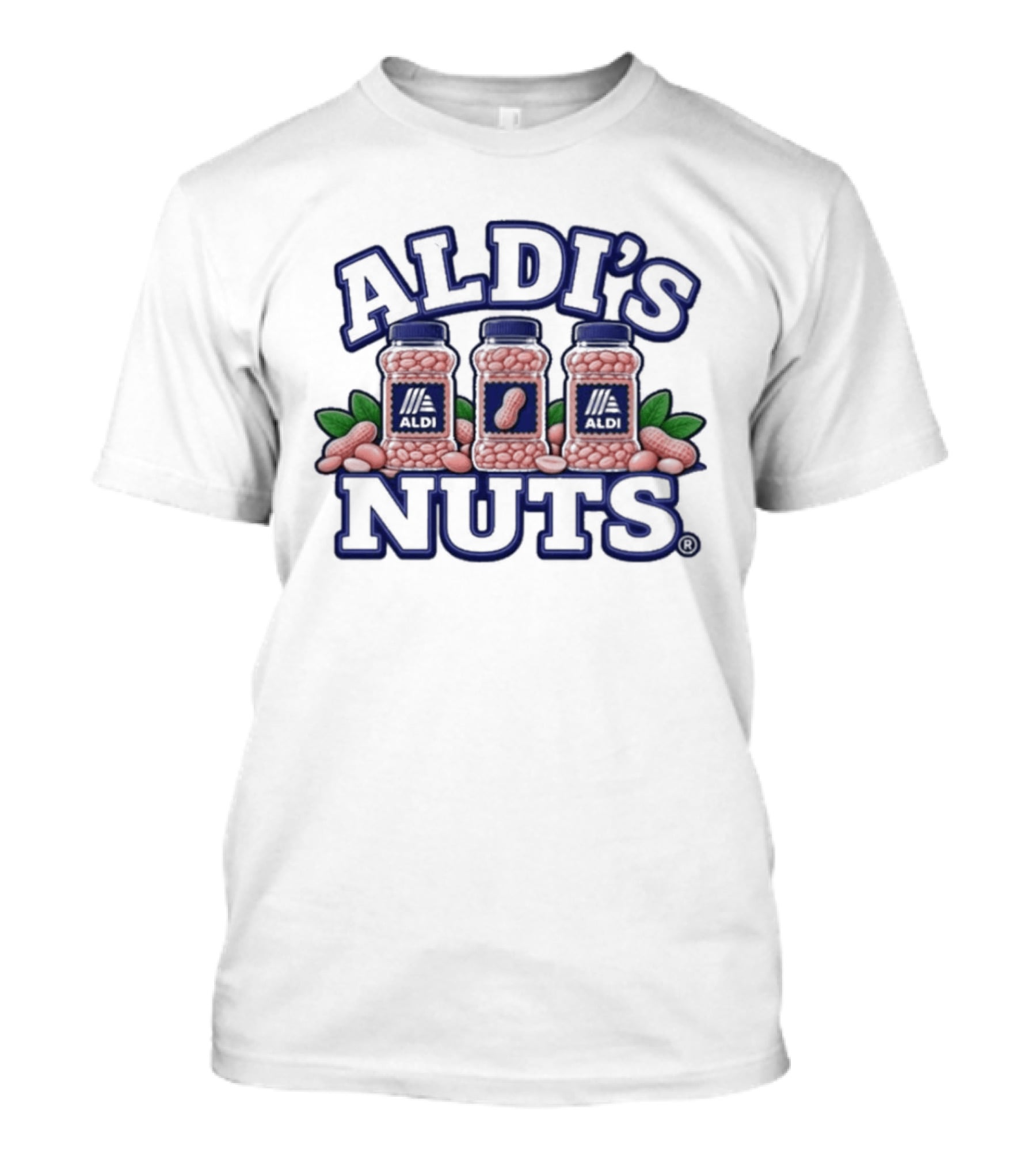 Aldi's Nuts Peanut Jars With Leaves T-Shirt