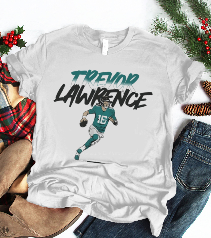 Trevor Lawrence 16 Jacksonville Jaguars Quarterback Action Pose T-Shirt