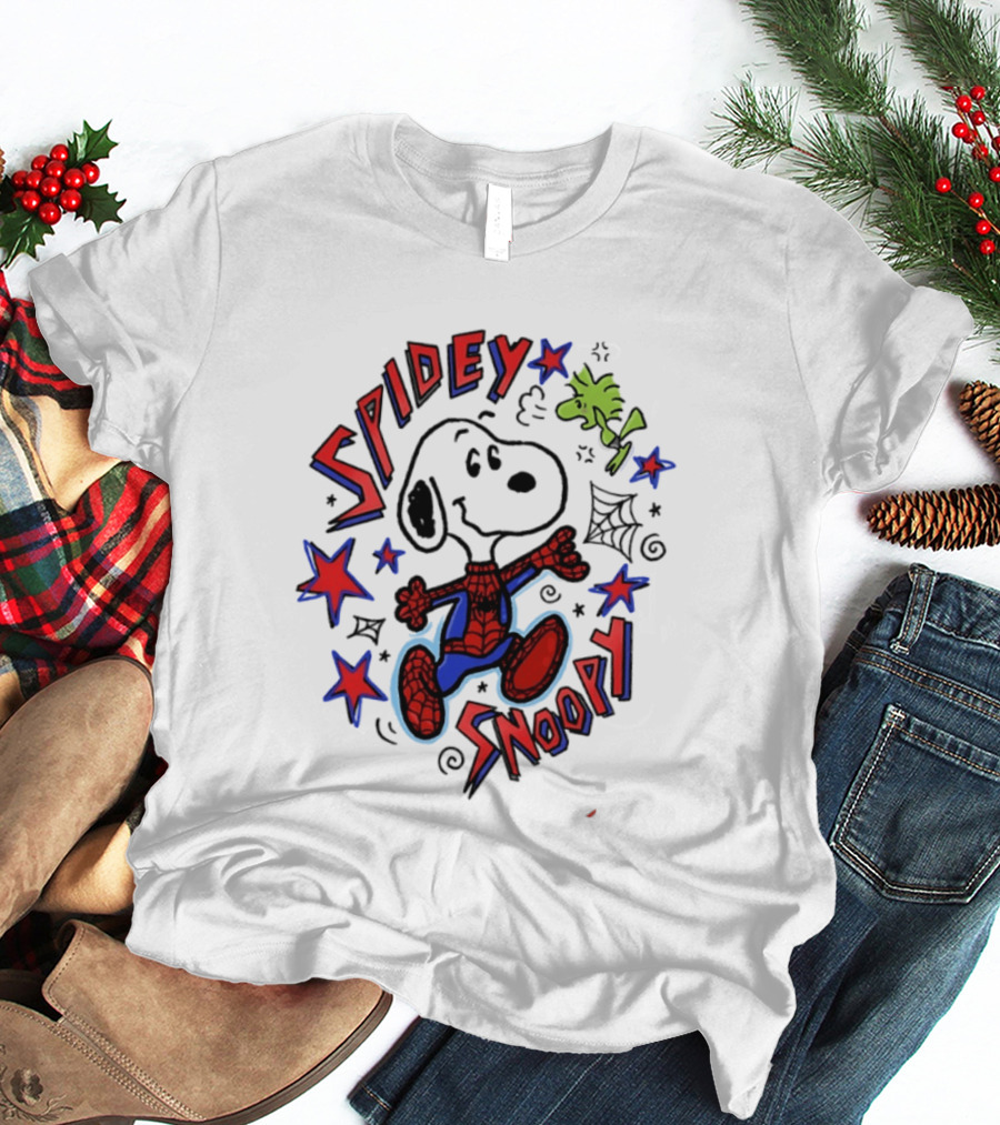 Spidey Snoopy Woodstock 2026 Crossover With Stars And Webs T-Shirt