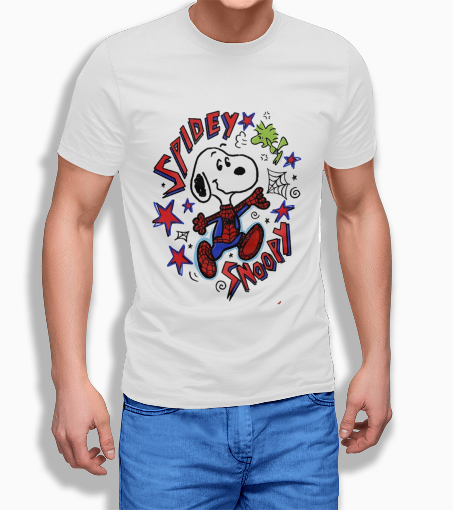 Spidey Snoopy Woodstock 2026 Crossover With Stars And Webs T-Shirt