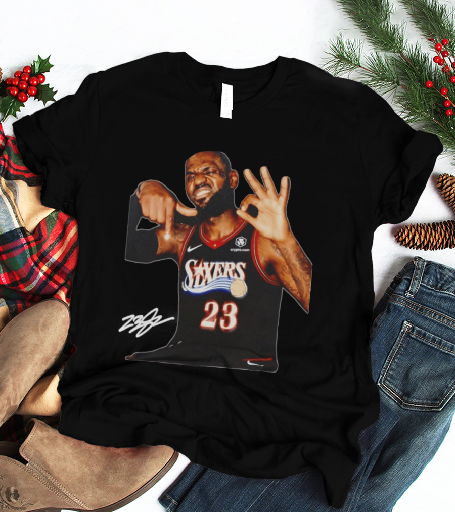 LeBron James Philadelphia Sixers Basketball Jersey Number 23 T-Shirt