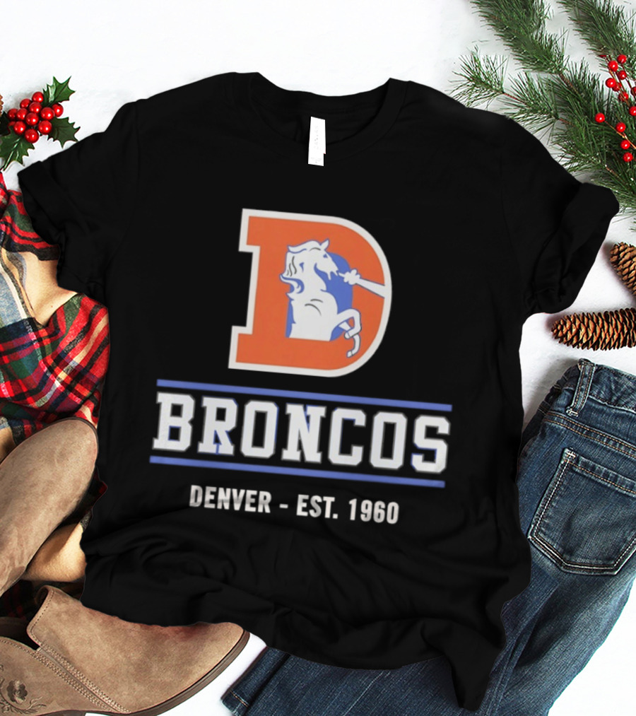 Denver Broncos D Logo Vintage Est 1960 Retro Team Spirit T-Shirt