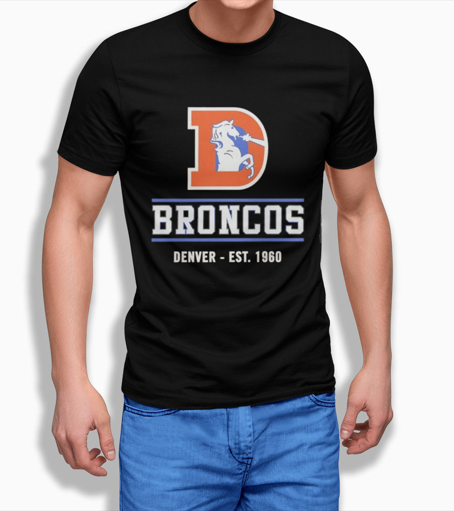 Denver Broncos D Logo Vintage Est 1960 Retro Team Spirit T-Shirt
