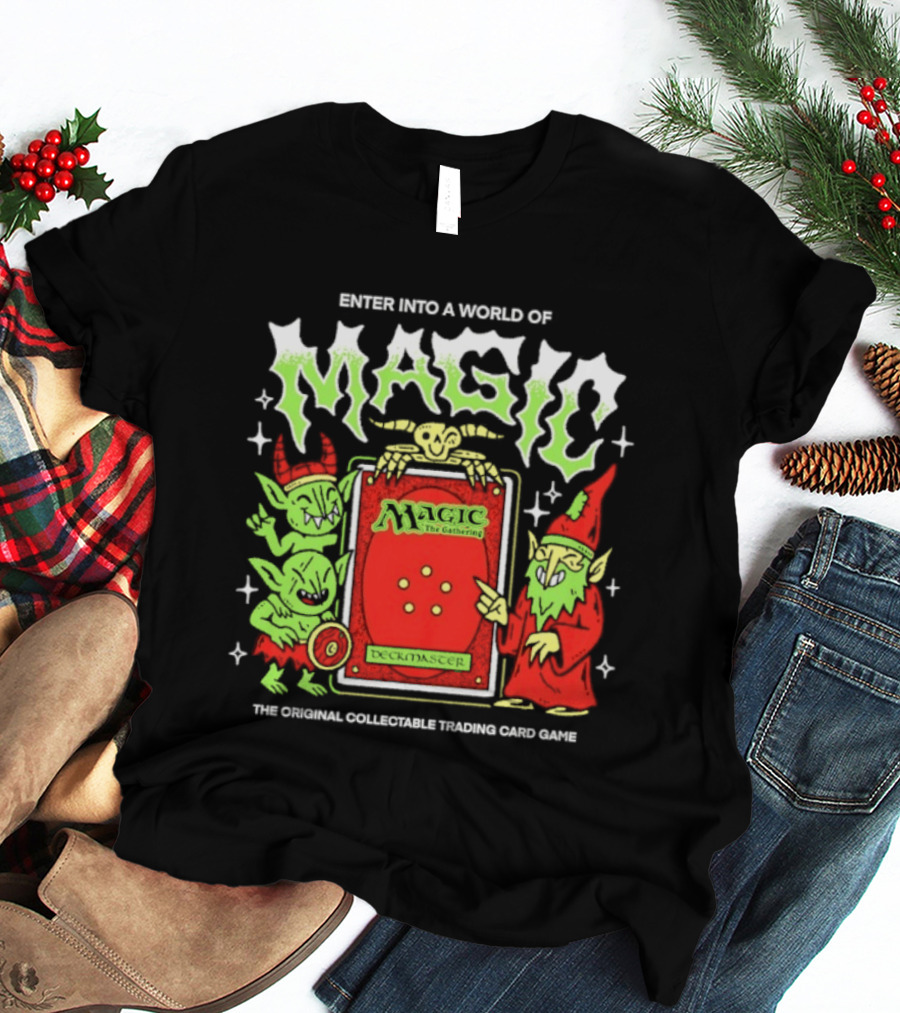 Enter Into A World Of Magic The Gathering Deckmaster Original Collectible Trading Card Game T-Shirt