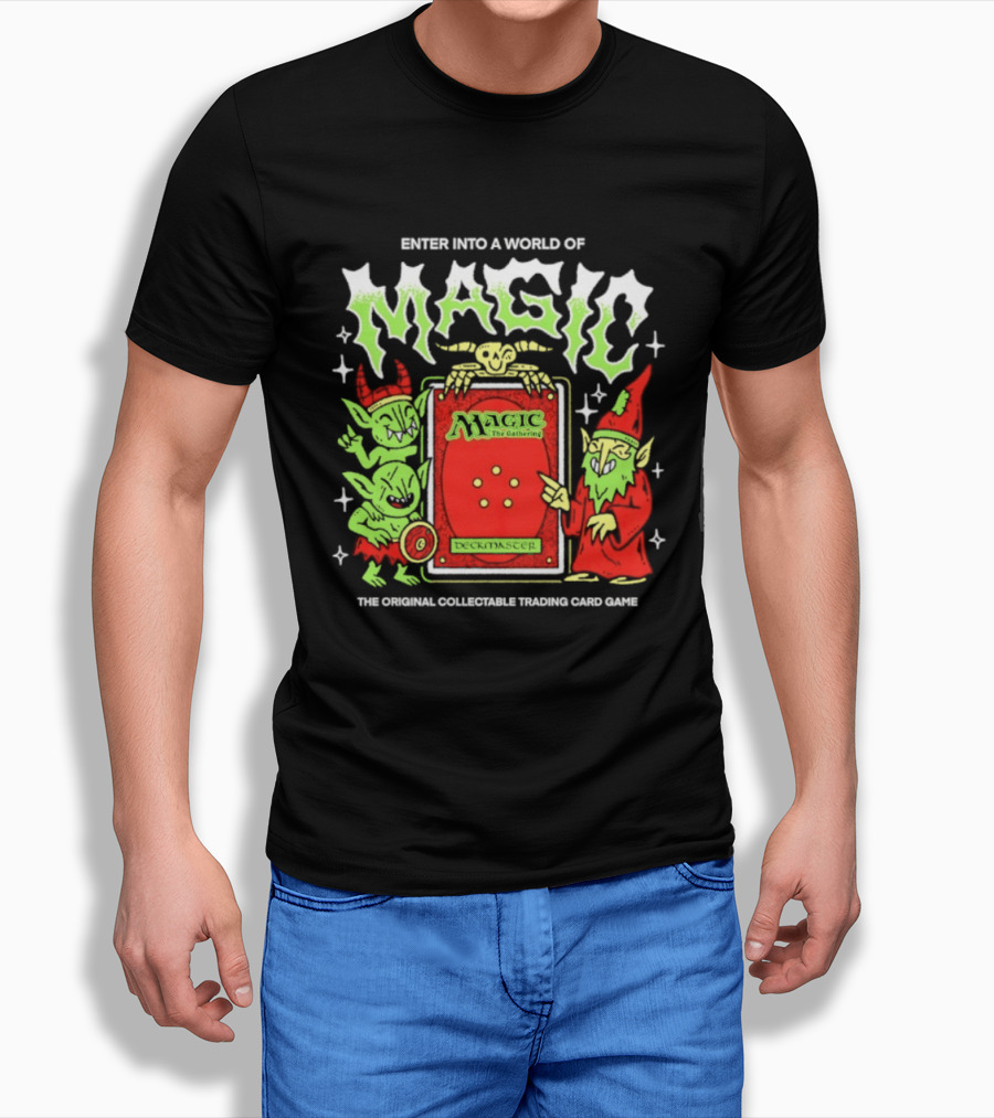 Enter Into A World Of Magic The Gathering Deckmaster Original Collectible Trading Card Game T-Shirt