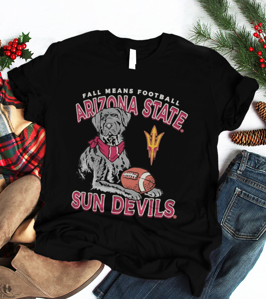 Fall Means Football Arizona State Sun Devils Mascot With Football T-Shirt