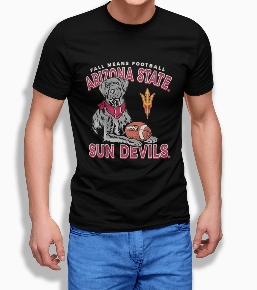 Fall Means Football Arizona State Sun Devils Mascot With Football T-Shirt