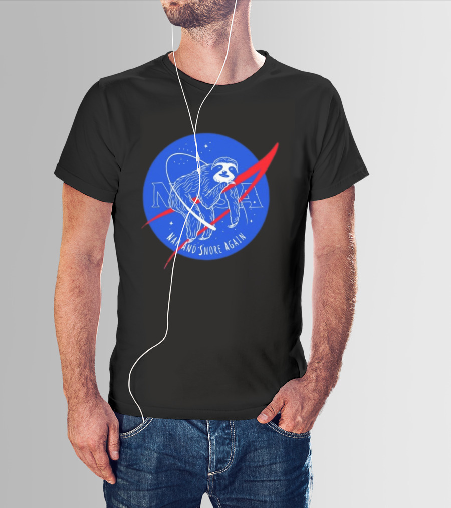 NASA Sloth Nap And Snore Again Space T-Shirt