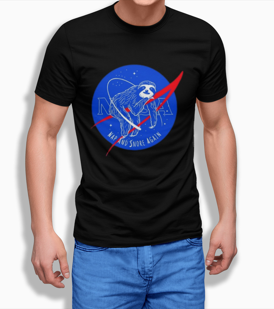 NASA Sloth Nap And Snore Again Space T-Shirt