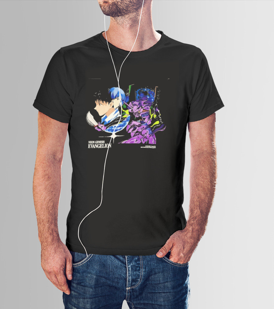 Neon Genesis Evangelion Shinji Ikari Rei Ayanami Eva Unit 01 Anime Iconic Characters T-Shirt