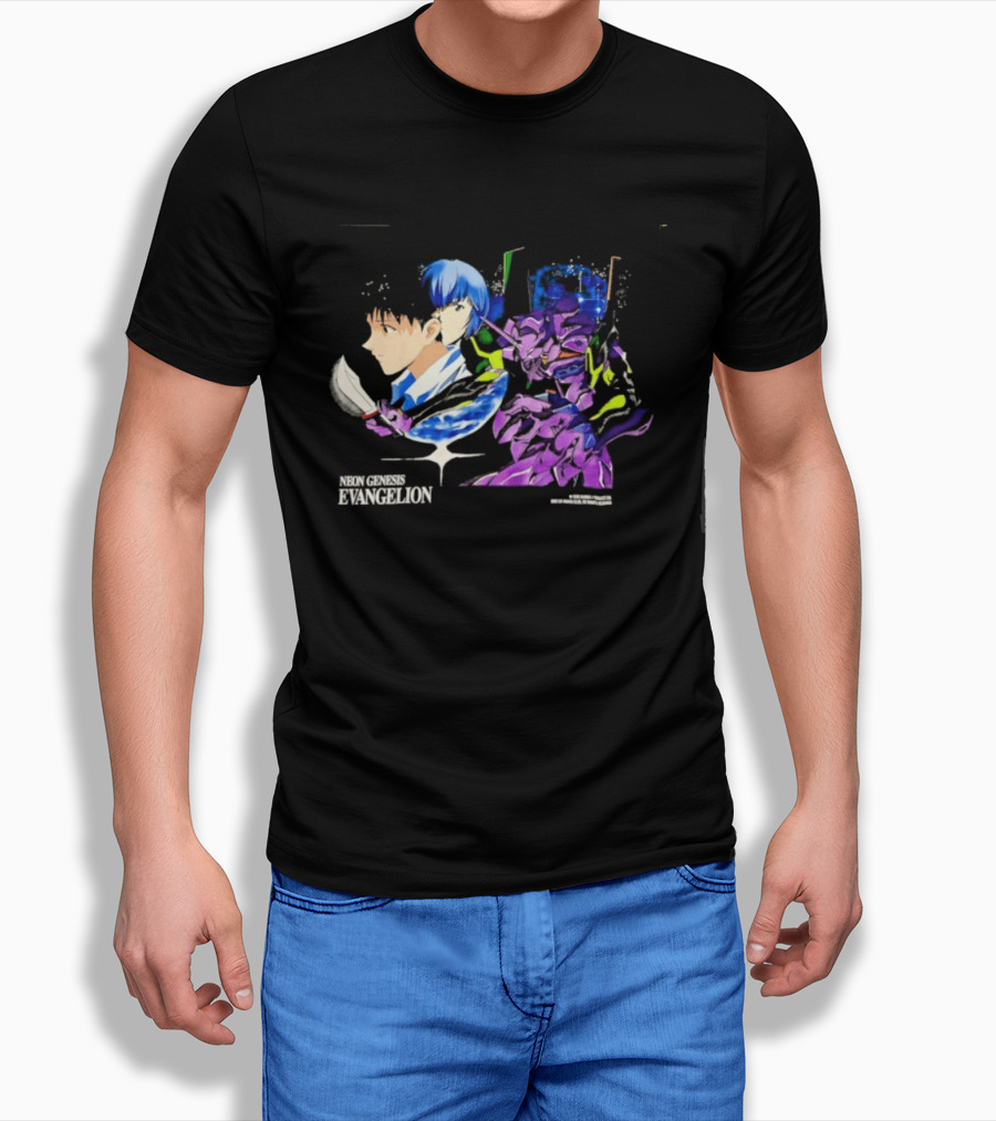 Neon Genesis Evangelion Shinji Ikari Rei Ayanami Eva Unit 01 Anime Iconic Characters T-Shirt