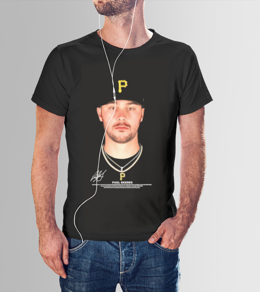Paul Skenes Pittsburgh Pirates MLB Player Portrait And Signature T-Shirt