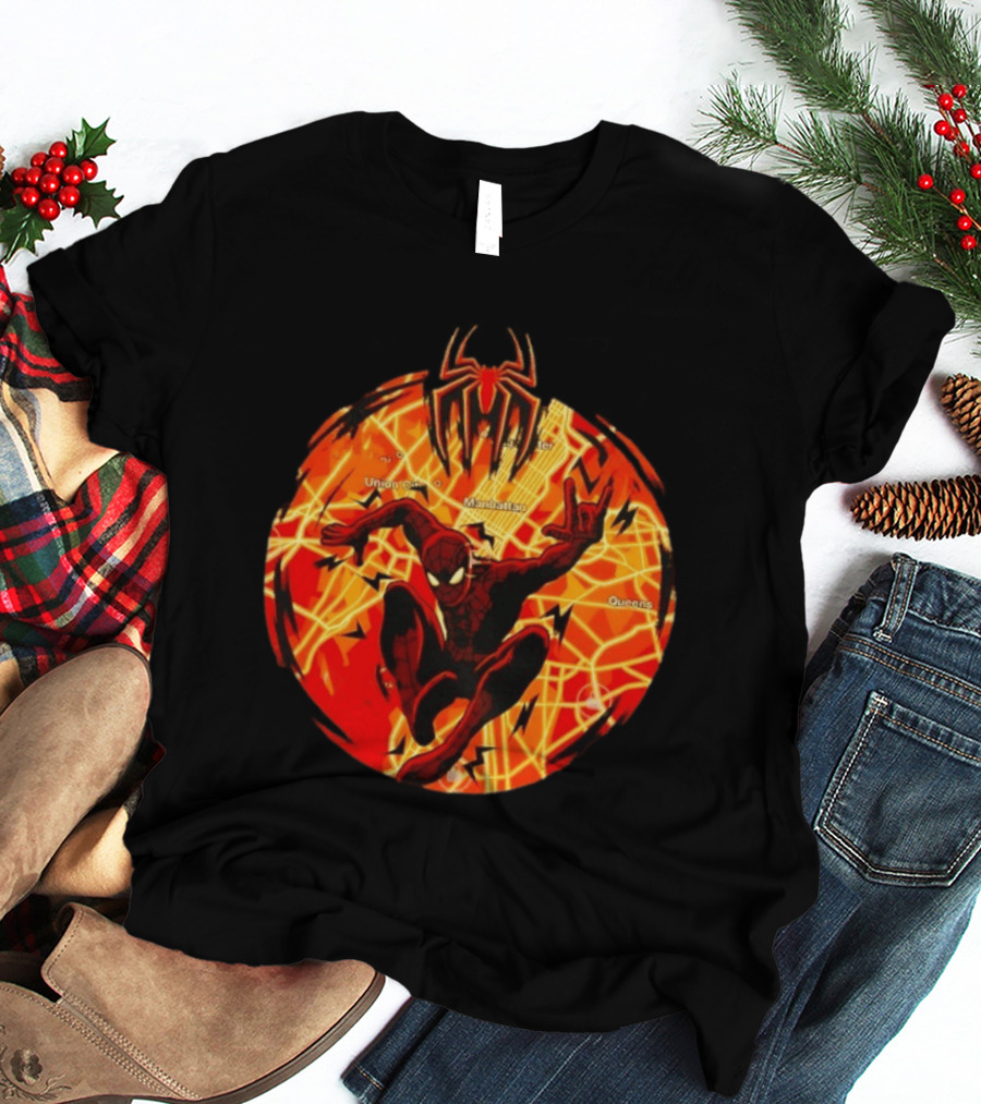 Spider Man Marvel Manhattan Map New York City Comics T-Shirt