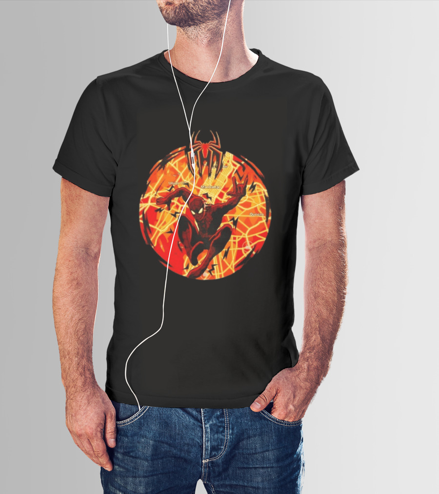 Spider Man Marvel Manhattan Map New York City Comics T-Shirt