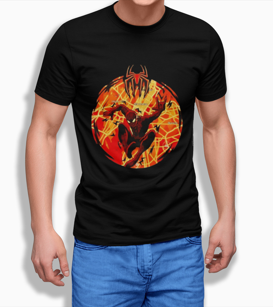Spider Man Marvel Manhattan Map New York City Comics T-Shirt
