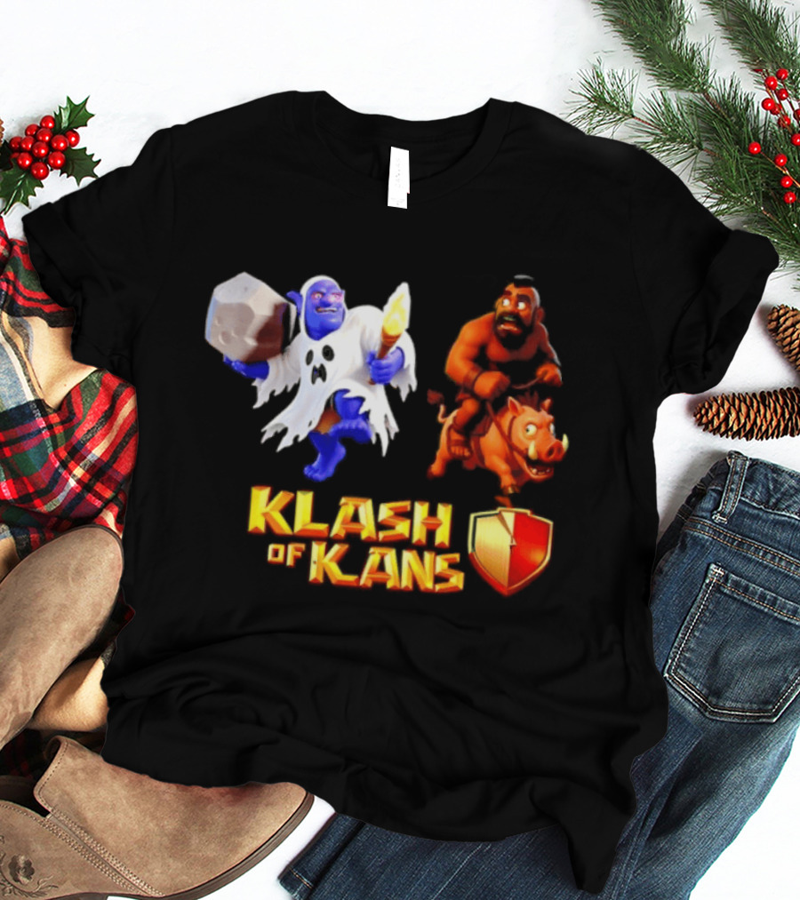 Klash Of Kans Clash Of Clans Mobile Game Barbarian Giant Characters T-Shirt