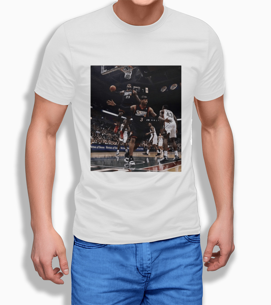 Philadelphia 76ers A.I. LeBron James Iconic Basketball Moment T-Shirt