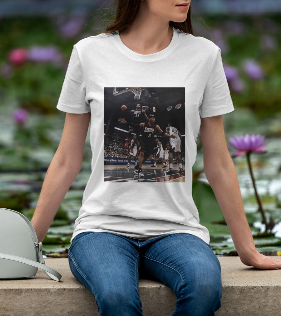 Philadelphia 76ers A.I. LeBron James Iconic Basketball Moment T-Shirt