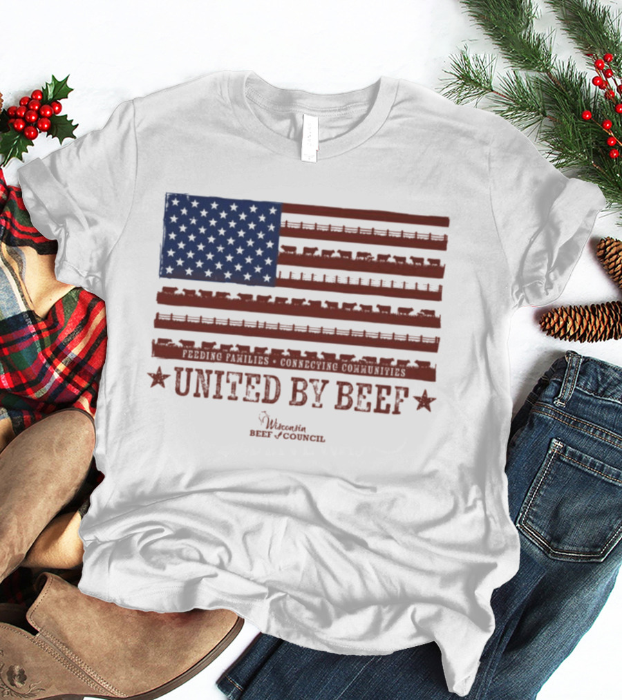 United By Beef Minnesota Beef Council American Flag Stars And Stripes T-Shirt