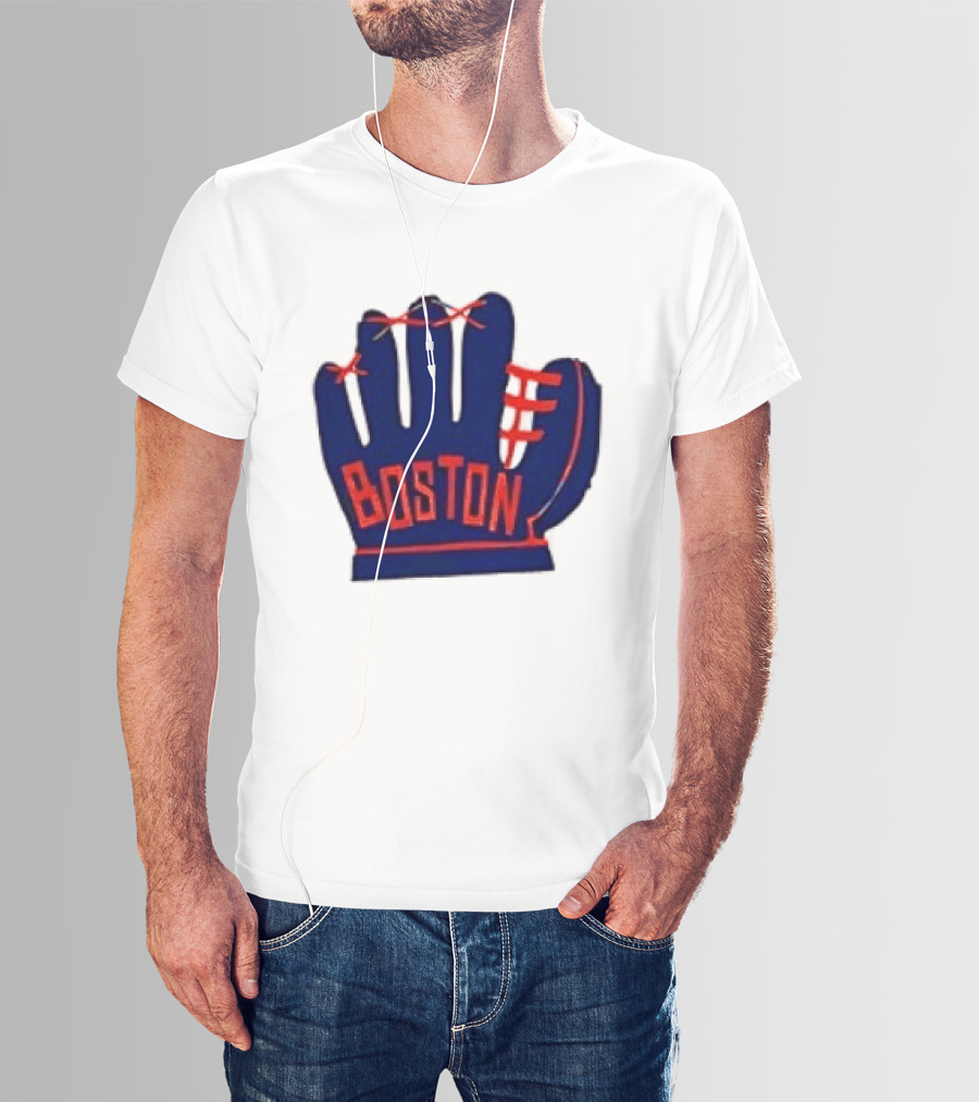 Boston Red Sox MLB Hat And Glove Baseball Club T-Shirt