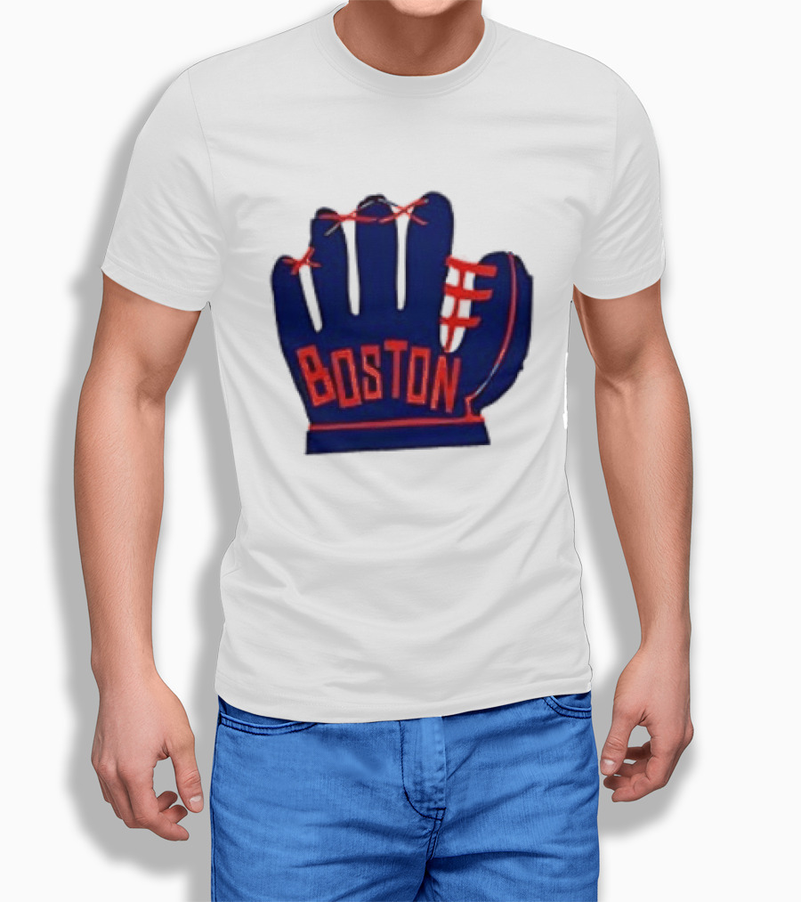 Boston Red Sox MLB Hat And Glove Baseball Club T-Shirt