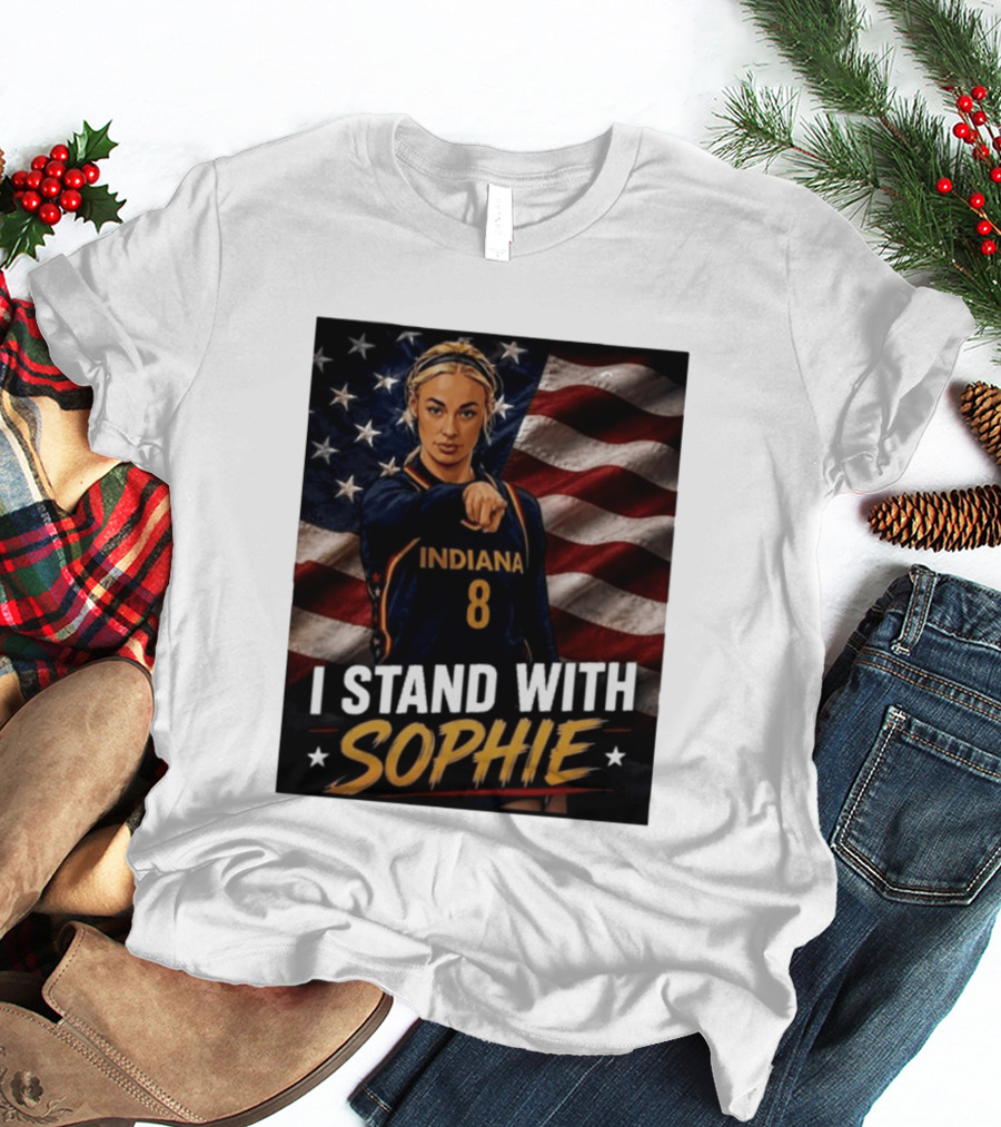 I Stand With Sophie Cunningham Indiana 8 American Flag T-Shirt