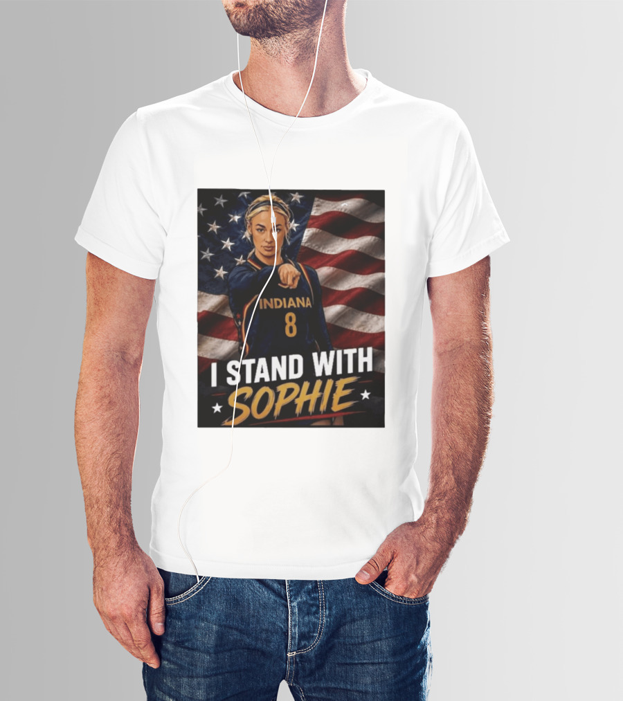 I Stand With Sophie Cunningham Indiana 8 American Flag T-Shirt