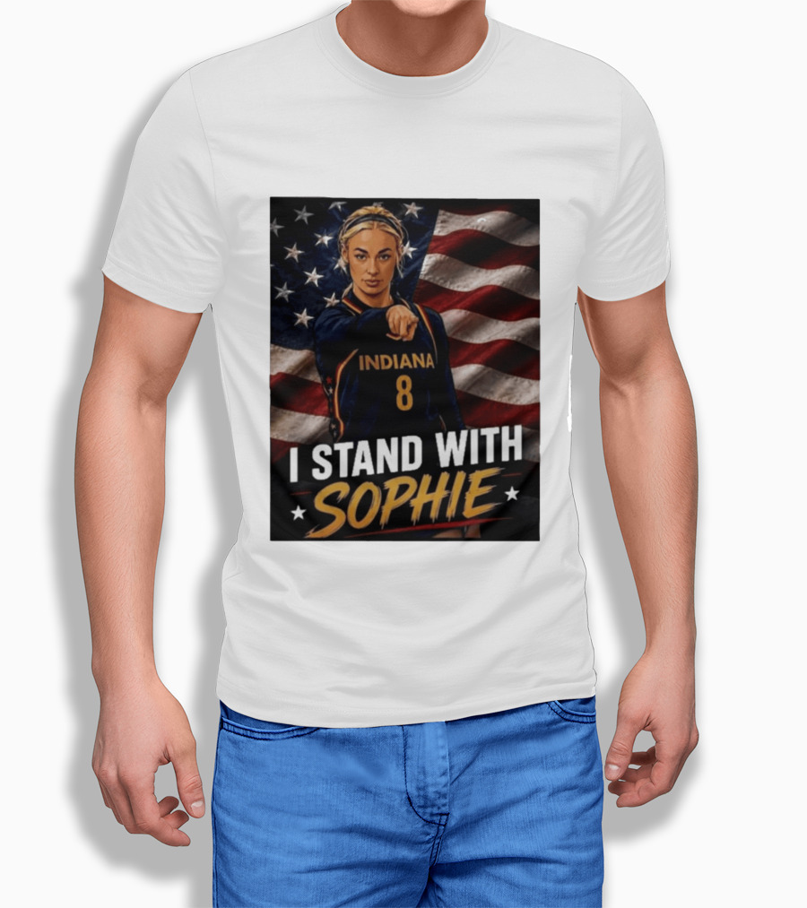 I Stand With Sophie Cunningham Indiana 8 American Flag T-Shirt