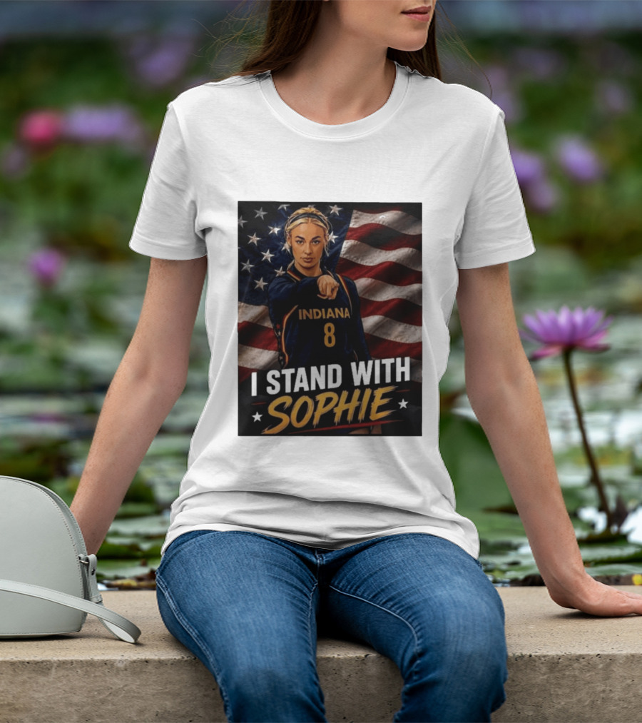 I Stand With Sophie Cunningham Indiana 8 American Flag T-Shirt
