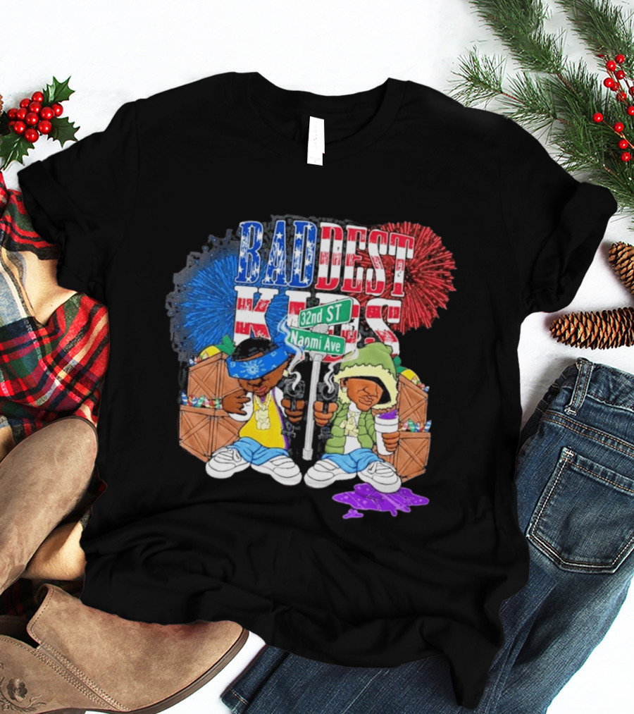 Baddest Kids 32nd St Naomi Ave Streetwear Adam22 Jaden Newman T-Shirt