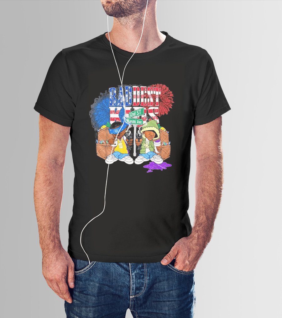 Baddest Kids 32nd St Naomi Ave Streetwear Adam22 Jaden Newman T-Shirt