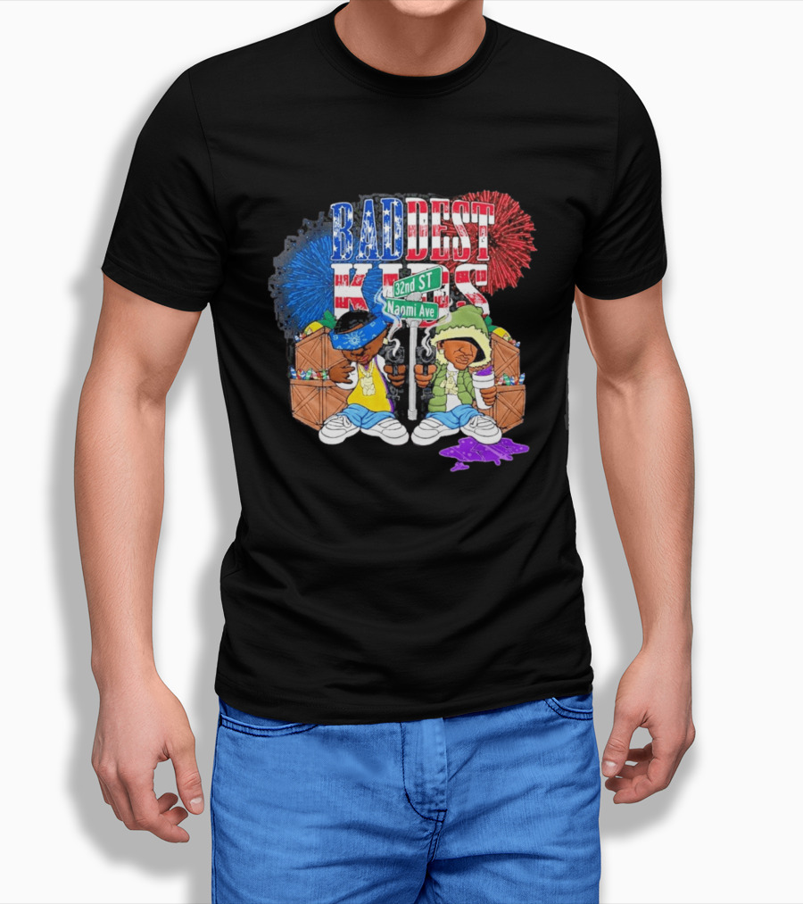 Baddest Kids 32nd St Naomi Ave Streetwear Adam22 Jaden Newman T-Shirt