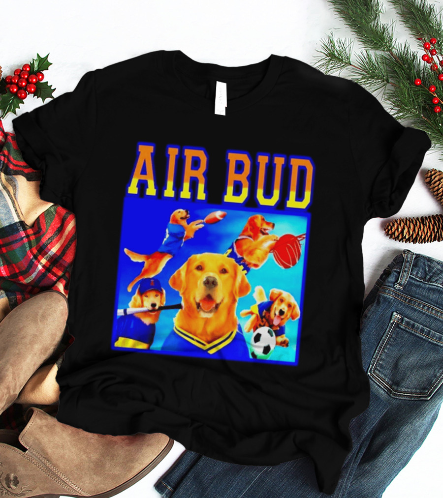 Air Bud Golden Retriever Basketball Football Soccer Sports Collage T-Shirt