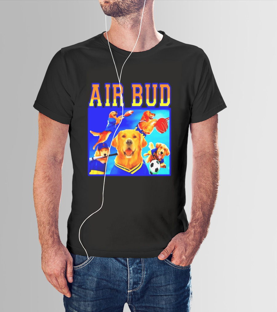 Air Bud Golden Retriever Basketball Football Soccer Sports Collage T-Shirt