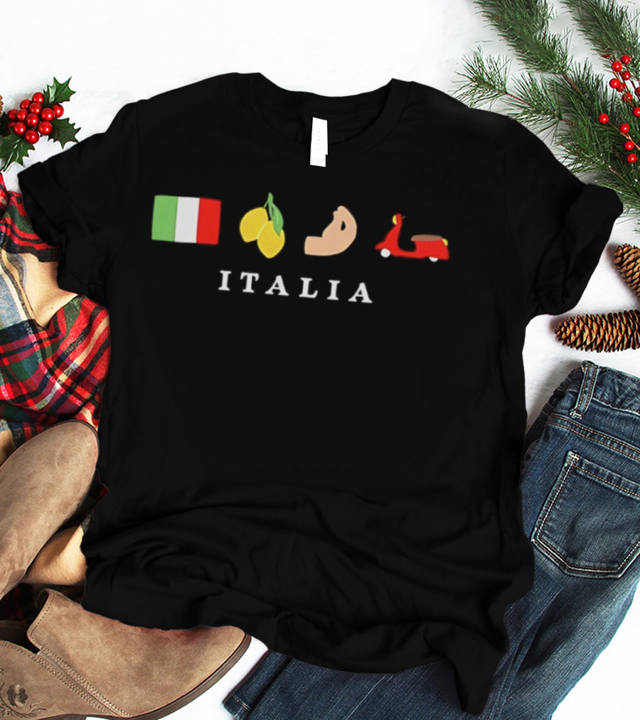 Italia Flag Lemons Bicep Vespa T-Shirt