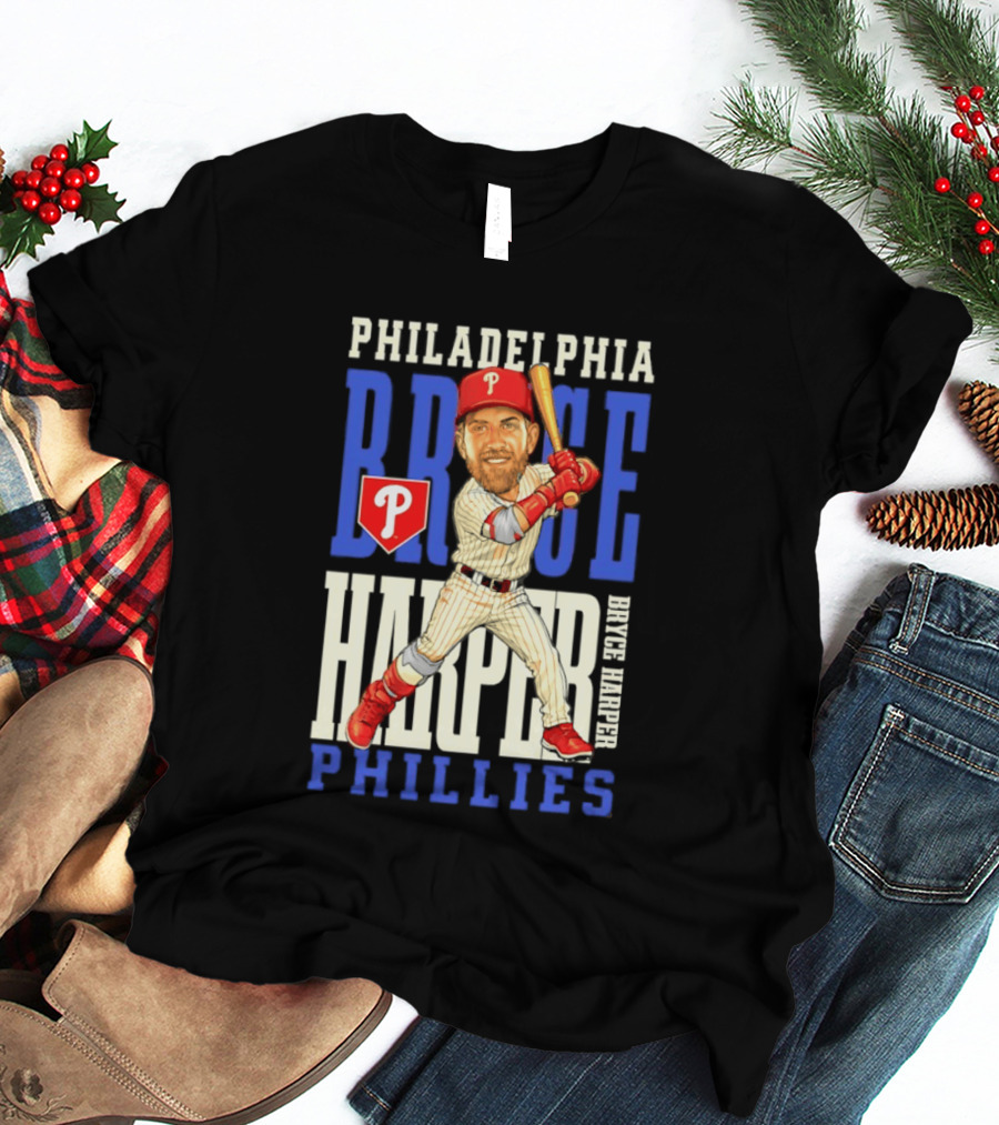 Philadelphia Phillies Bryce Harper Baseball Caricature Clash T-Shirt
