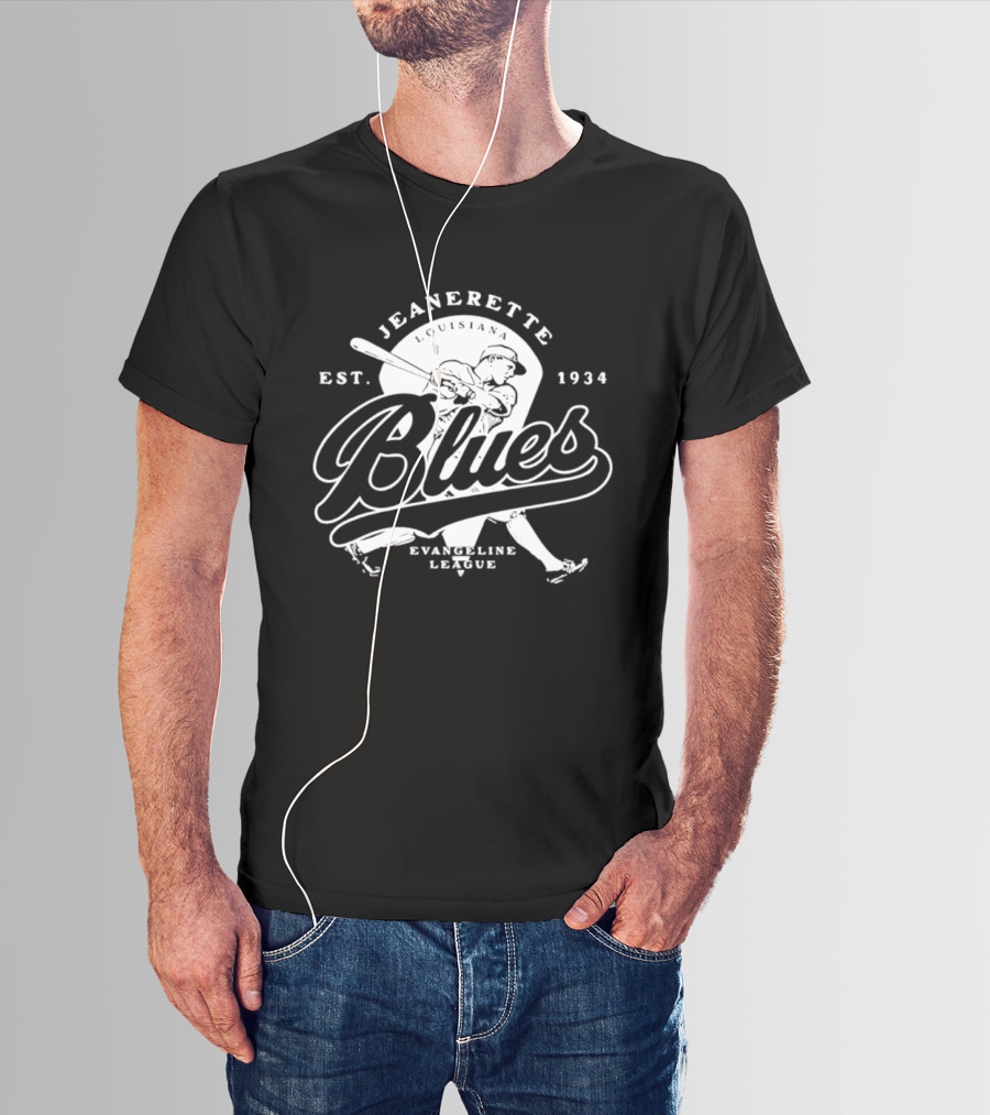 Jeanerette Louisiana Blues Est 1934 Evangeline League Baseball Team T-Shirt