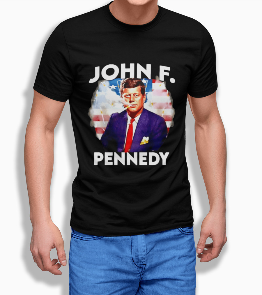 John F Pennedy JFK President Smoking Vape Flag T-Shirt