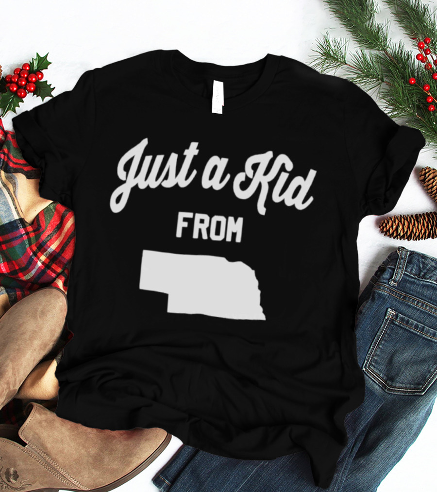 Just A Kid From Nebraska Map T-Shirt