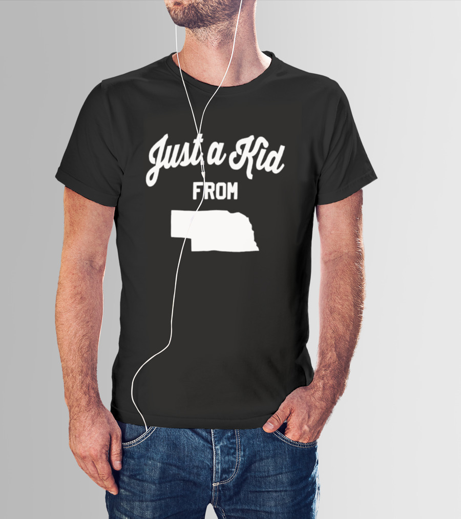 Just A Kid From Nebraska Map T-Shirt