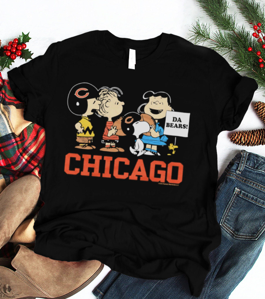 Chicago Bears Peanuts Characters Collaboration Da Bears T-Shirt