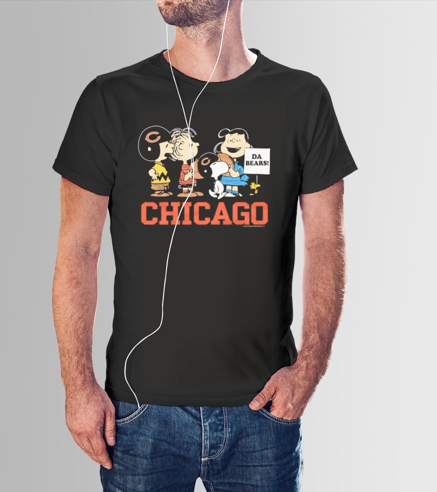Chicago Bears Peanuts Characters Collaboration Da Bears T-Shirt