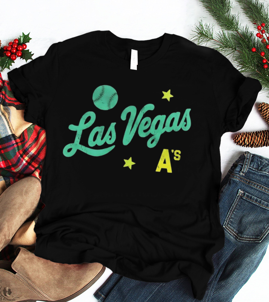 Las Vegas A's Baseball Script Stars T-Shirt