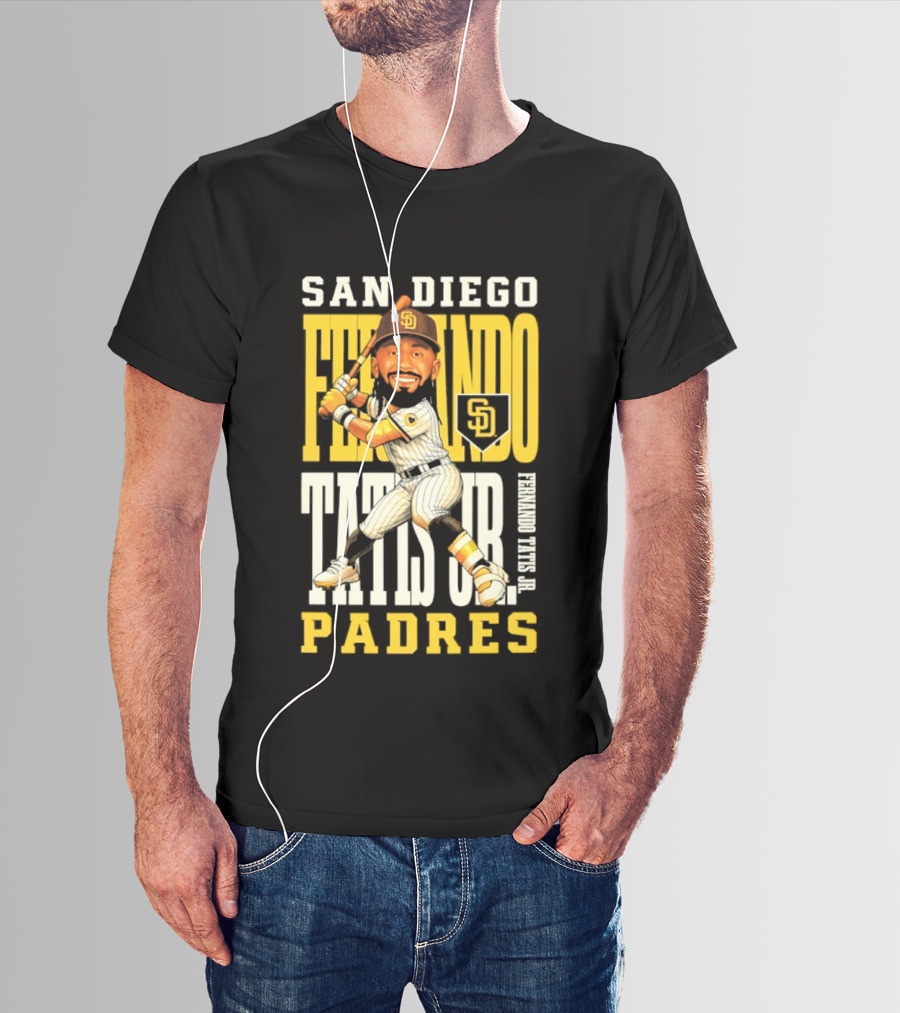 San Diego Padres Fernando Tatis Jr. Baseball Caricature SD Padres T-Shirt