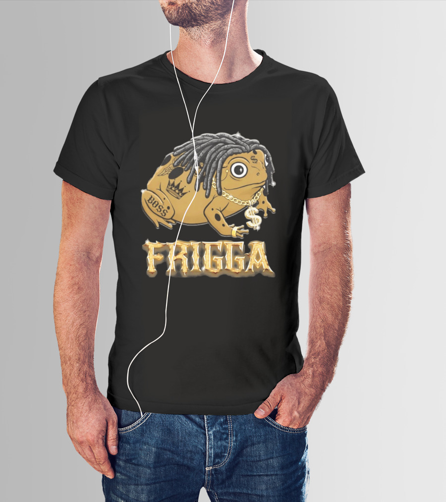 Frigga Boss Frog Crown Tattoos Dollar Chain T-Shirt