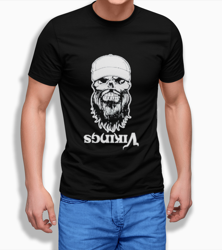 Luke Combs Vikings Tour Skull Beard Hat T-Shirt