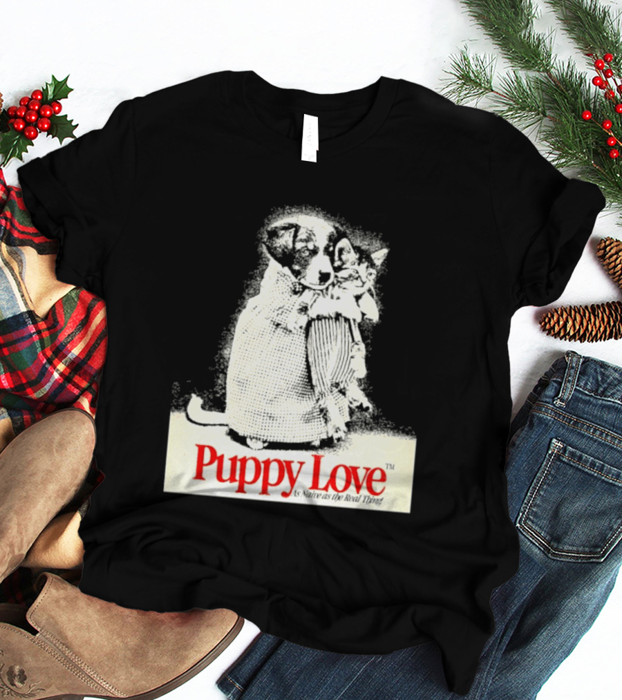 Puppy Love Naive Romance In Print T-Shirt