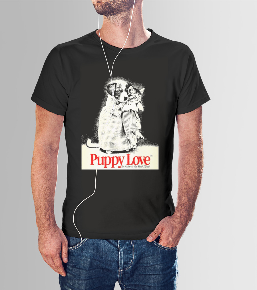Puppy Love Naive Romance In Print T-Shirt