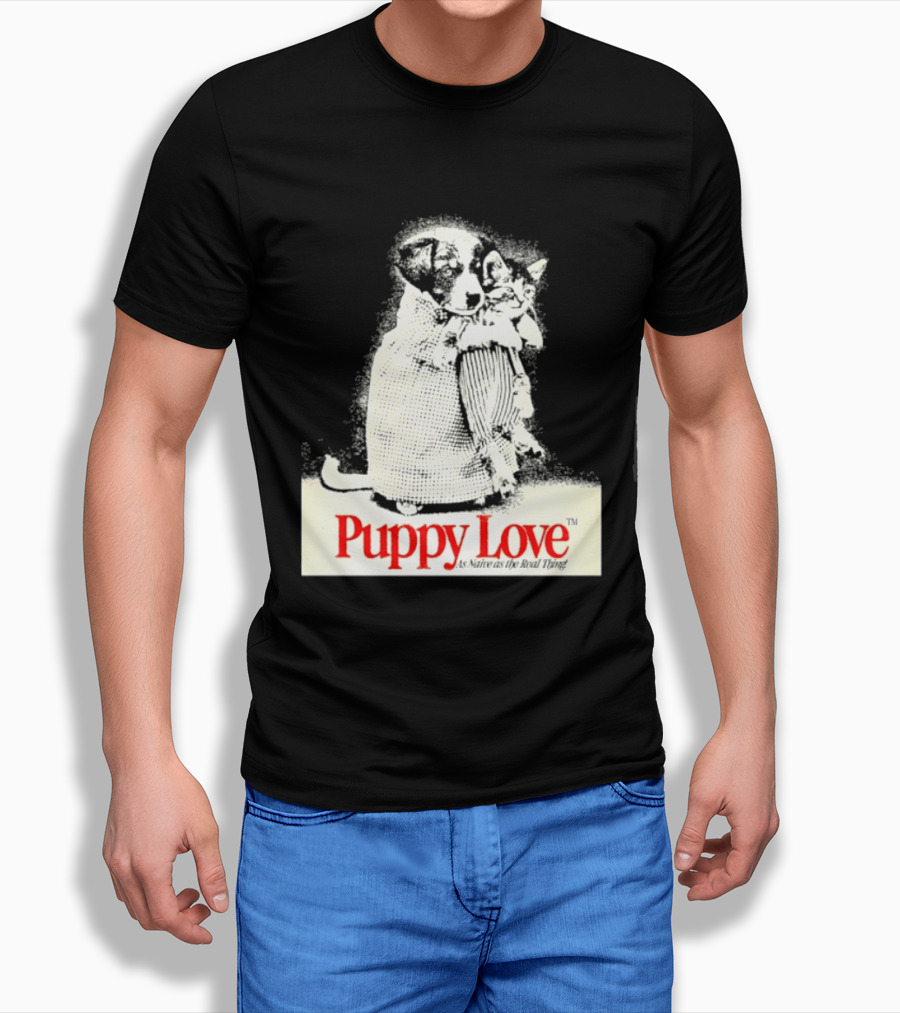 Puppy Love Naive Romance In Print T-Shirt